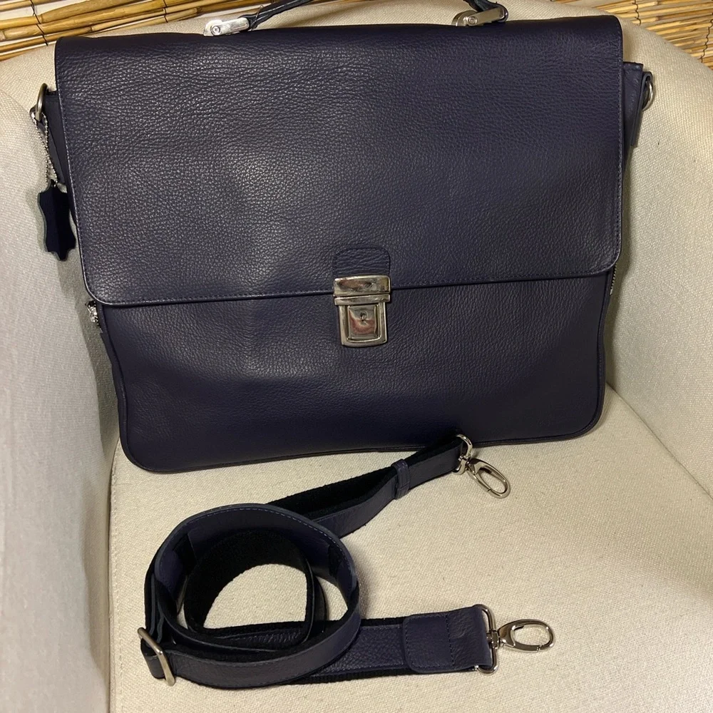 Gino Rossi Elegant Navy Leather Men's Bag